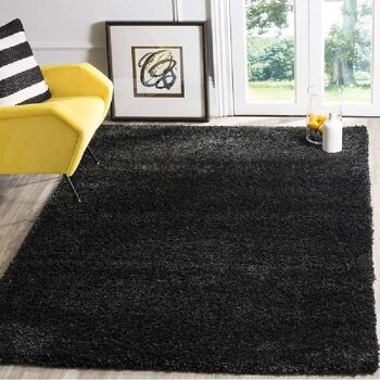 Tapis Shaggy Uni Noir - California - 60x110cm (2'x3'7") 3