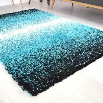 Tapis Shaggy Mélange Teal - Californie - 200x290cm (6'8"x9'7") 4