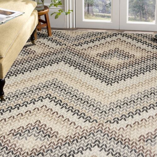 Cream Zig Zag Rug - Georgia - 80x150cm (2'8"x5')