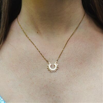 Sun Charm Necklace - ROSE GOLD