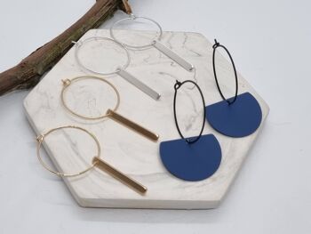 Boucles d'oreilles - Minimalisme - Boîte DIY - Demi Lune Bleue 2