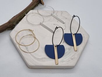 Boucles d'oreilles - Minimalisme - Boîte DIY - Demi Lune Bleue 3