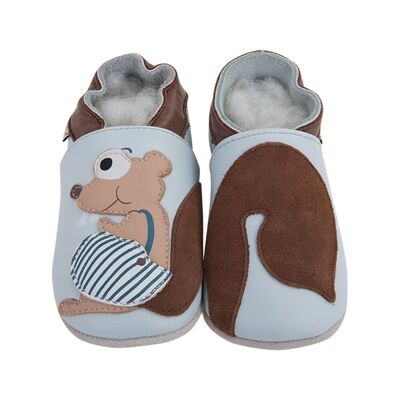 Squirrel baby slippers