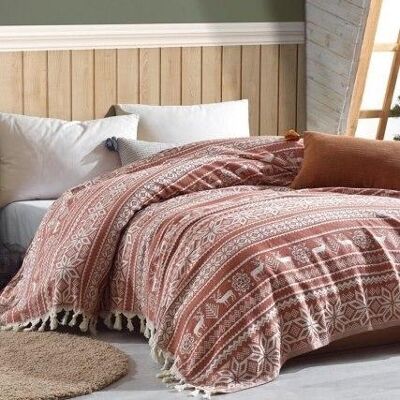 Renna Christmas Blanket - Rosy Red