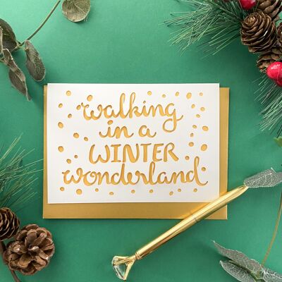 Tarjeta de Navidad del país de las maravillas de invierno, tarjeta de vacaciones de Navidad
