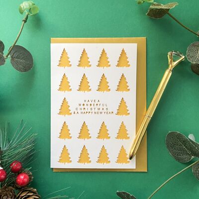 Christmas tree pattern card, Happy new year card, 3D Merry Christmas card
