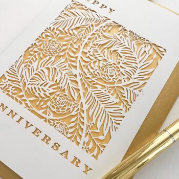 Carte d'anniversaire William Morris, carte d'anniversaire d'or, carte d'anniversaire de mariage 2