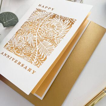 Carte d'anniversaire William Morris, carte d'anniversaire d'or, carte d'anniversaire de mariage 3