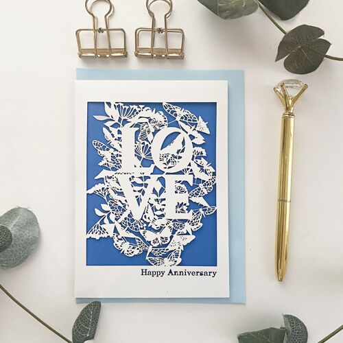 Love garden anniversary card, Anniversary celebration card