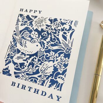 Carte d'anniversaire d'oiseau de William Morris, carte d'anniversaire de ressort 2