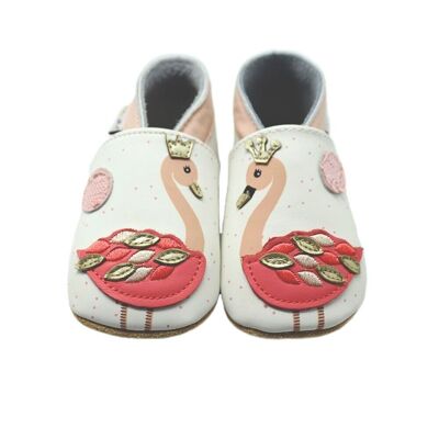 Pink flamingo baby slippers