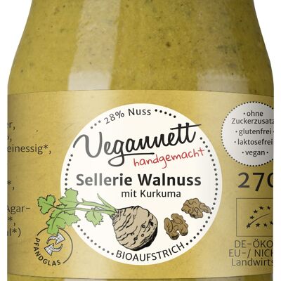 Organic spread celery with walnut and turmeric in a returnable (deposit) glass!