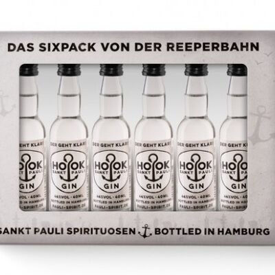 HOOK Gin Lütten pack de six dans un coffret cadeau 6x 4cl