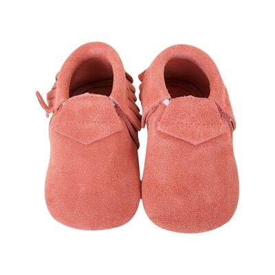 Coral suede loafers, 3-4 years