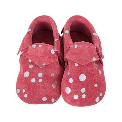 Mocasines de ante rosa, 3-4 años