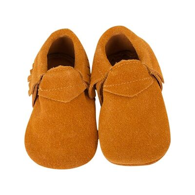 Camel suede moccasins 2-3 YEARS