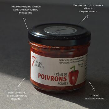 Crème de poivrons rouges - 100g - Tartinable pour l'apéritif 3