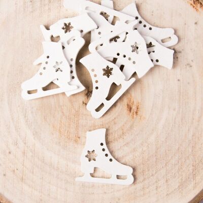 10pcs. Christmas wooden decor (approx. 4cm) - Skates