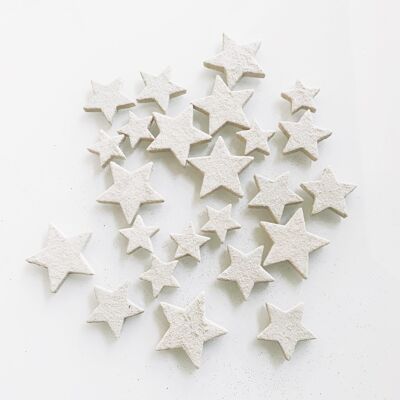 24 pezzi Decorazioni natalizie con stelle glitterate 4- 5,5 cm - Bianco