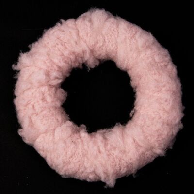 Base ghirlanda di pelliccia 25 cm - Zucchero filato rosa cipria