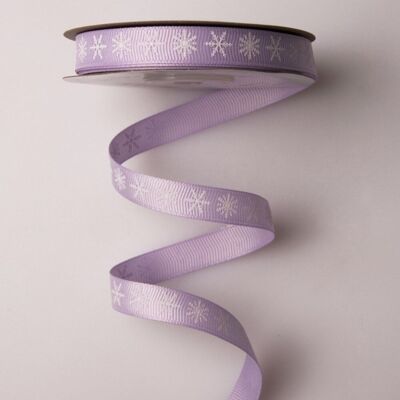 Cinta de grosgrain copo de nieve 12 mm x 20 m - Morado claro