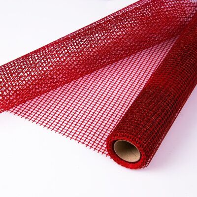 Glitzerndes Valensz-Netz 50 cm x 4,5 m – Rot