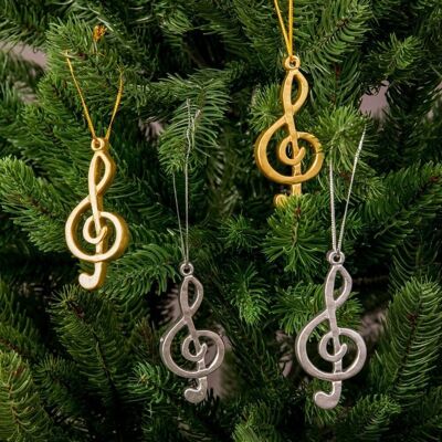4 pièces. clé de violon décoration de sapin de Noël 7,5 cm