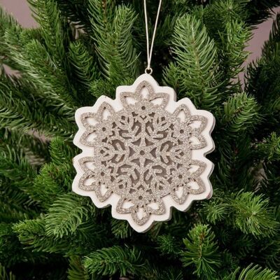 Led snowflake Christmas tree decoration 11.3 x 12.8cm