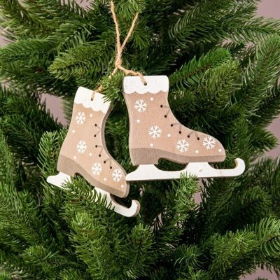 1 par de patines decoración árbol de Navidad 9 x 11cm