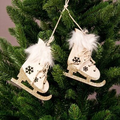 1 pair of furry skates Christmas tree decoration 12 x 9.8cm