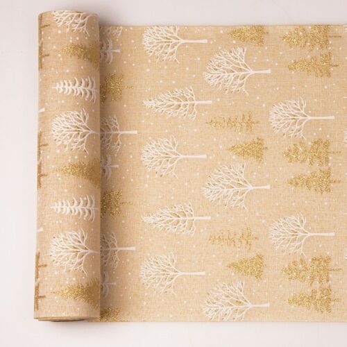 Christmas table runner 28cm x 5m - Beige