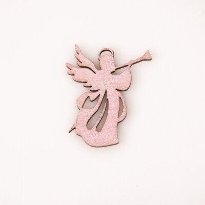 5 pcs. Angel made of wood 4. 5 x 6cm - Rose Gold