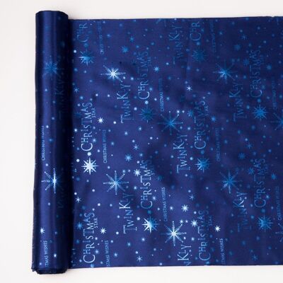 Rotolo di raso natalizio 36 cm x 5 m - Blu reale