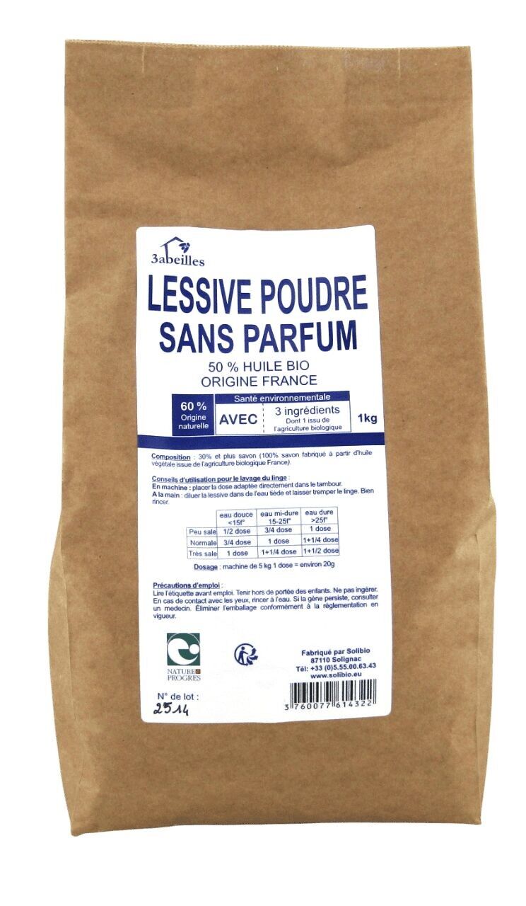 Duftfreies Pulverwaschmittel 1 kg 4 MONATE WÄSCHE