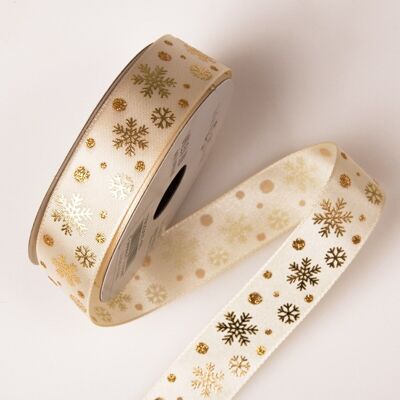 Christmas ribbon  23mm x 6.4m - Cream