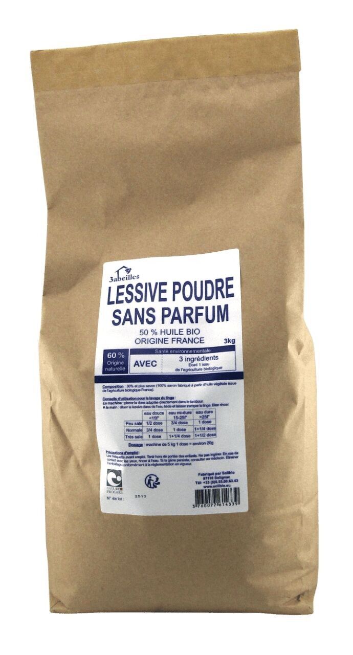 Duftfreies Pulverwaschmittel 3kg, 1 JAHR WÄSCHE