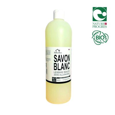 Sapone Bianco 1 L, Detersivo per Bucato Liquido Biologico SENZA ALLERGENI