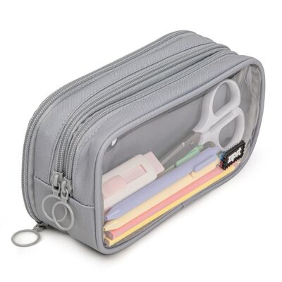 Estuche ZIPIT Half & Half, gris