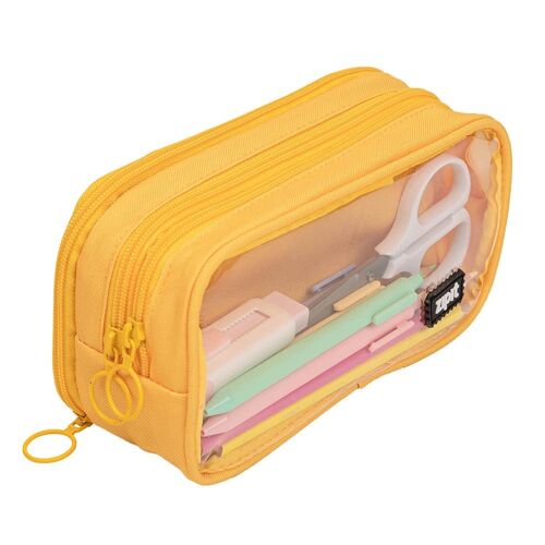 ZIPIT Half & Half Pencil Case, Yellow