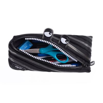 ZIPIT Monster Pencil Case, Pencil Pouch for Kids, Black & Triangle Teeth