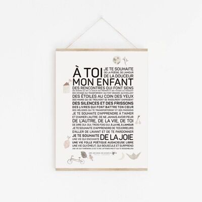 Poster A toi, mon enfant - illustrato - A3