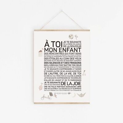 Poster A toi, mon enfant - illustrated - A3
