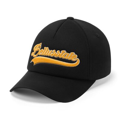 Gorra de béisbol de sarga de algodón con motivo de Bellusstate negro