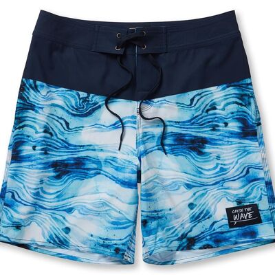 Short de bain vagues bleues tropicales