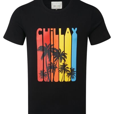 T-shirt unisex a maniche corte in cotone girocollo con motivo Chillax