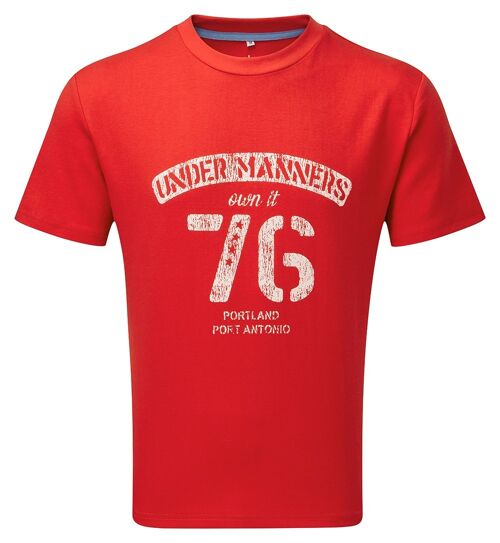 Under Manners 76 Distressed Print Crewneck Cotton Unisex T-Shirt