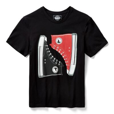 Sneakers Motiv Rundhalsausschnitt Baumwolle Unisex T-Shirt