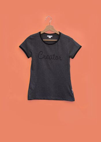 Chemise noire en coton peigné avec illustration Creator noire 1