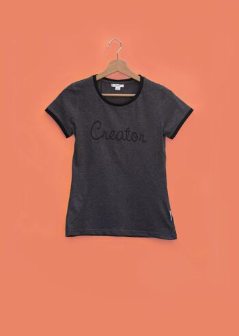 Chemise noire en coton peigné avec illustration Creator noire 5