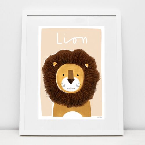 Louie Lion Animal Illustration Nursery Print